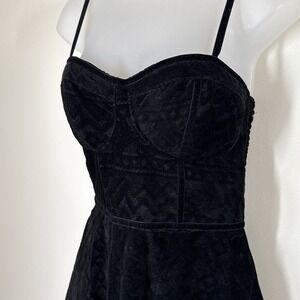 Hollister Dress Babydoll Corset Whimisgoth Grunge Velvet Size L Dark Romantic